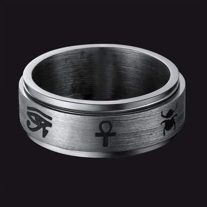 Egyptian Eye of Horus Spinning Fidget Anxiety Ring