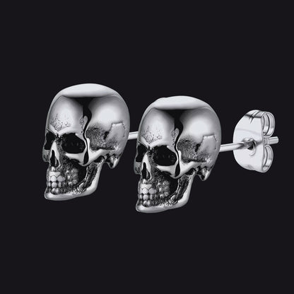 Gothic Punk Skull Stud Earrings for