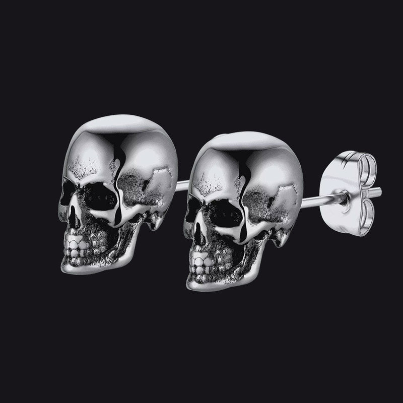 Gothic Punk Skull Stud Earrings for