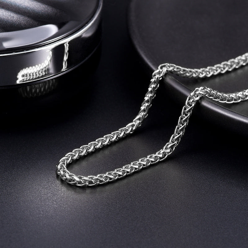 Spiga Wheat Chain Stainless Steel Link Necklace for