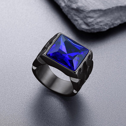 Celtic Black Onyx Signet Ring in Stainless Steel for