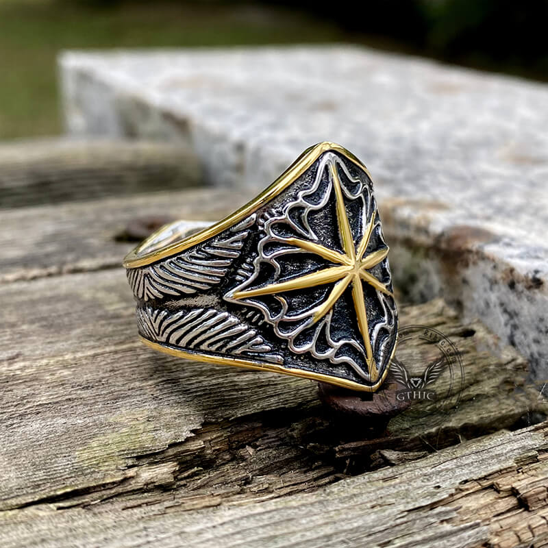 8 Point Star Sterling Silver Ring