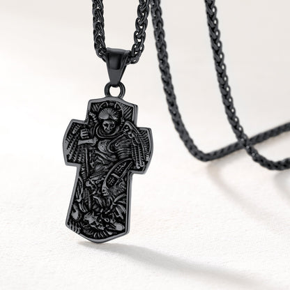 Archangel St. Michael Cross Necklace Protection Pendant