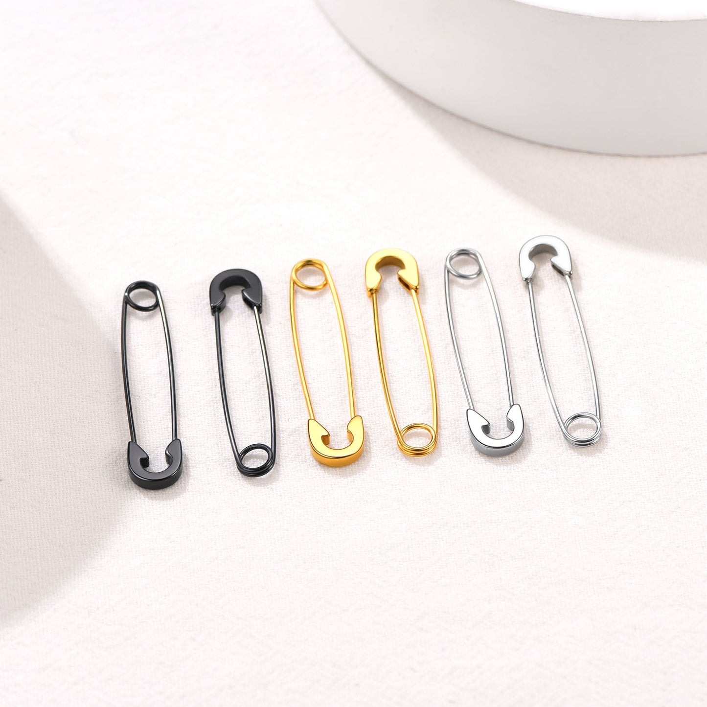 Safety Pin Piercing Earrings Set for 3 Pairs