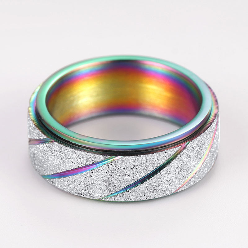 Rotatable Fidget Ring for Anxiety Stainless Steel