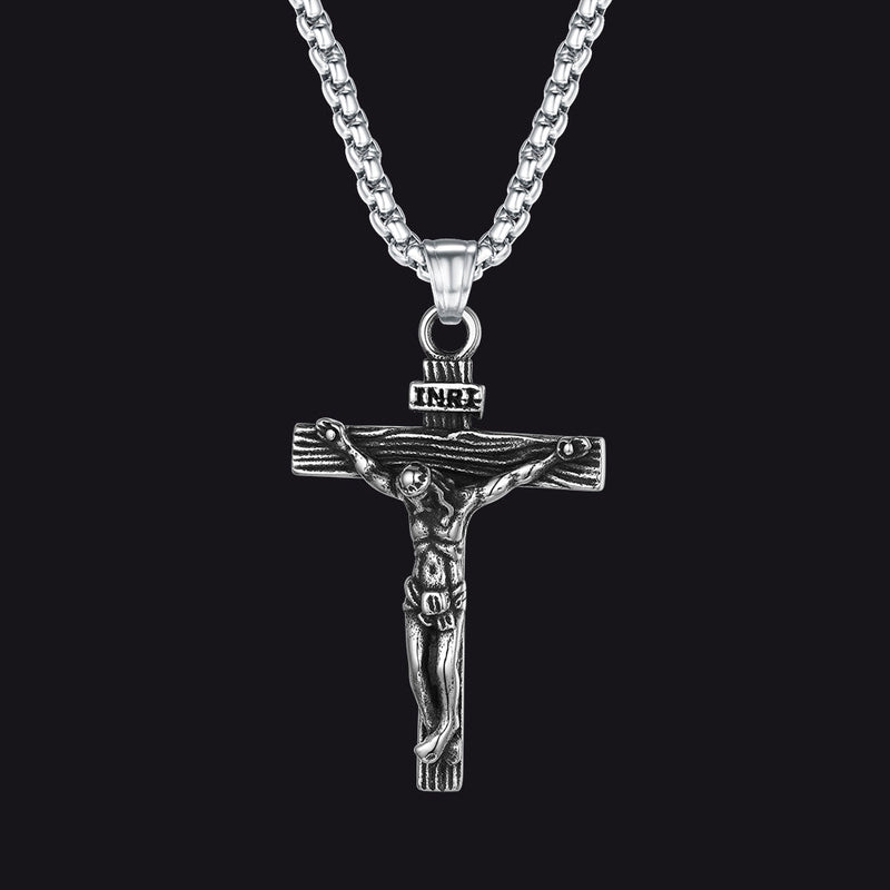 Catholic Crucifix Cross Necklace Jesus Pendant for