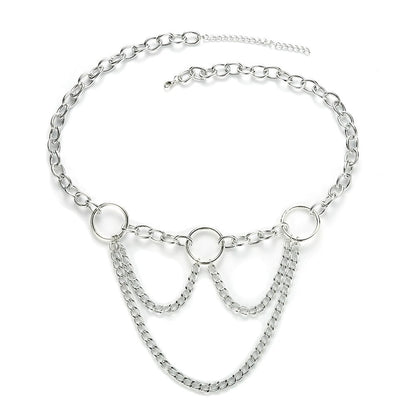 90s Metal Chain Belt / Statement Waist Chain for