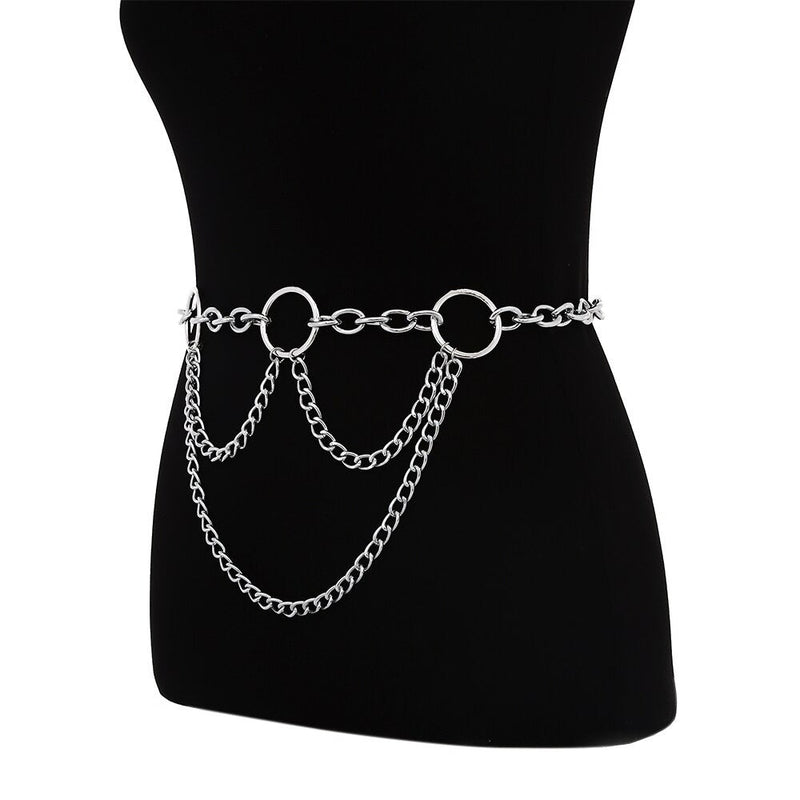 90s Metal Chain Belt / Statement Waist Chain for