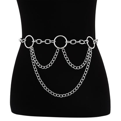 90s Metal Chain Belt / Statement Waist Chain for