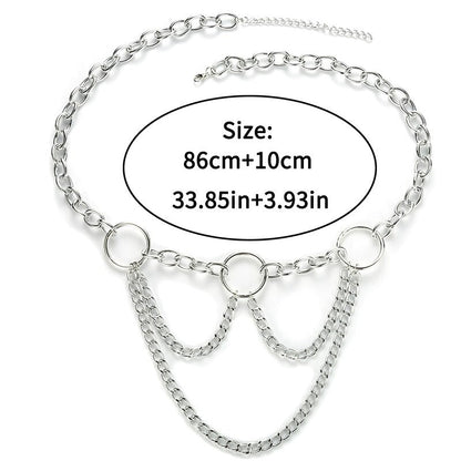 90s Metal Chain Belt / Statement Waist Chain for