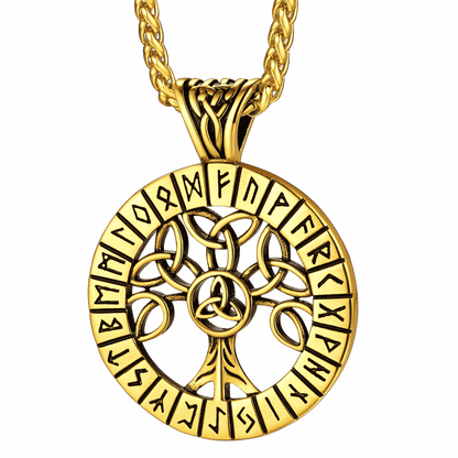 Norse Viking Rune Tree of Life Necklace Amulet for