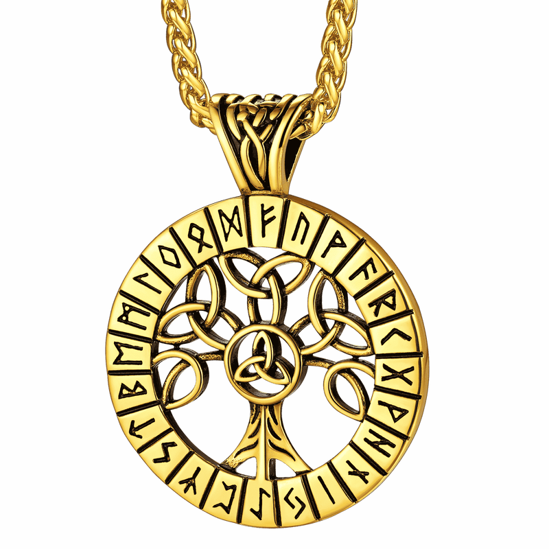 Norse Viking Rune Tree of Life Necklace Amulet for