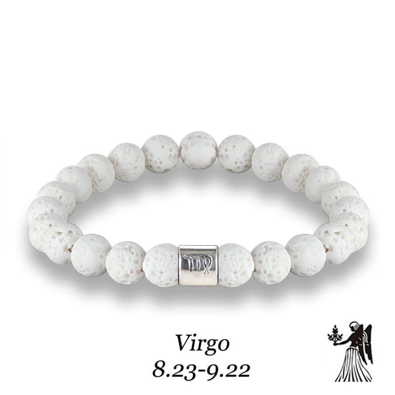Handmade Lava Stone Zodiac Bracelet