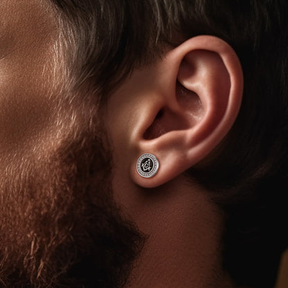 Sterling Silver Masonic Stud Earrings for Freemason