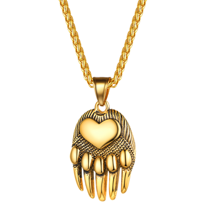 Viking Bear Paw Pendant Necklace Jewelry for