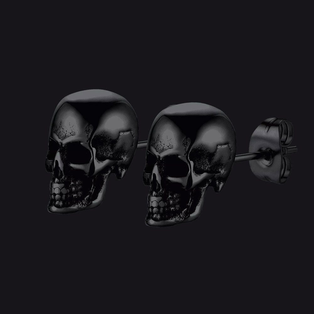 Gothic Punk Skull Stud Earrings for