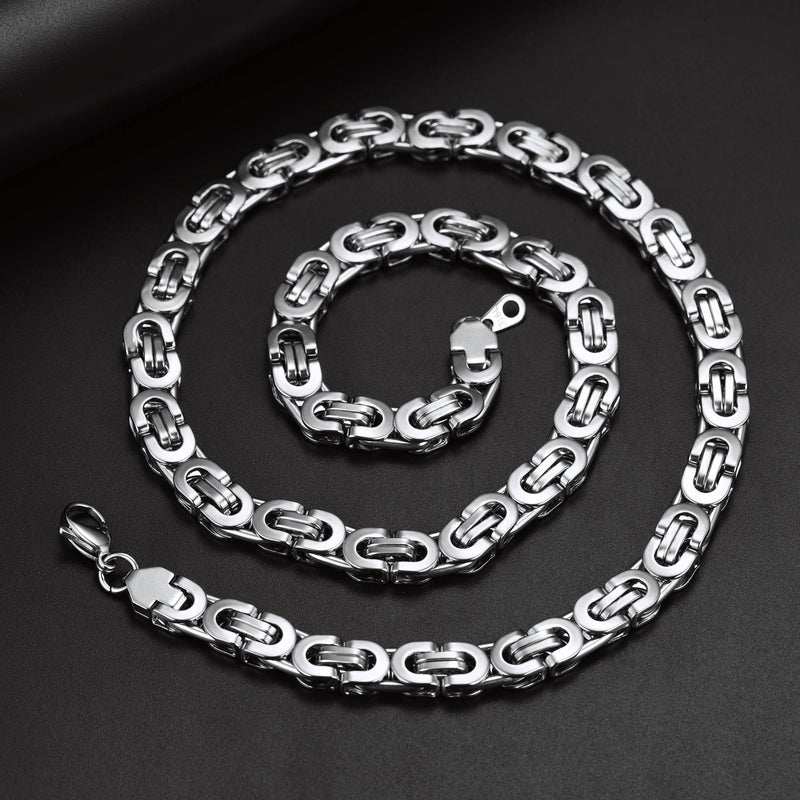 Byzantine Link Chain Stainlss Steel Necklace for