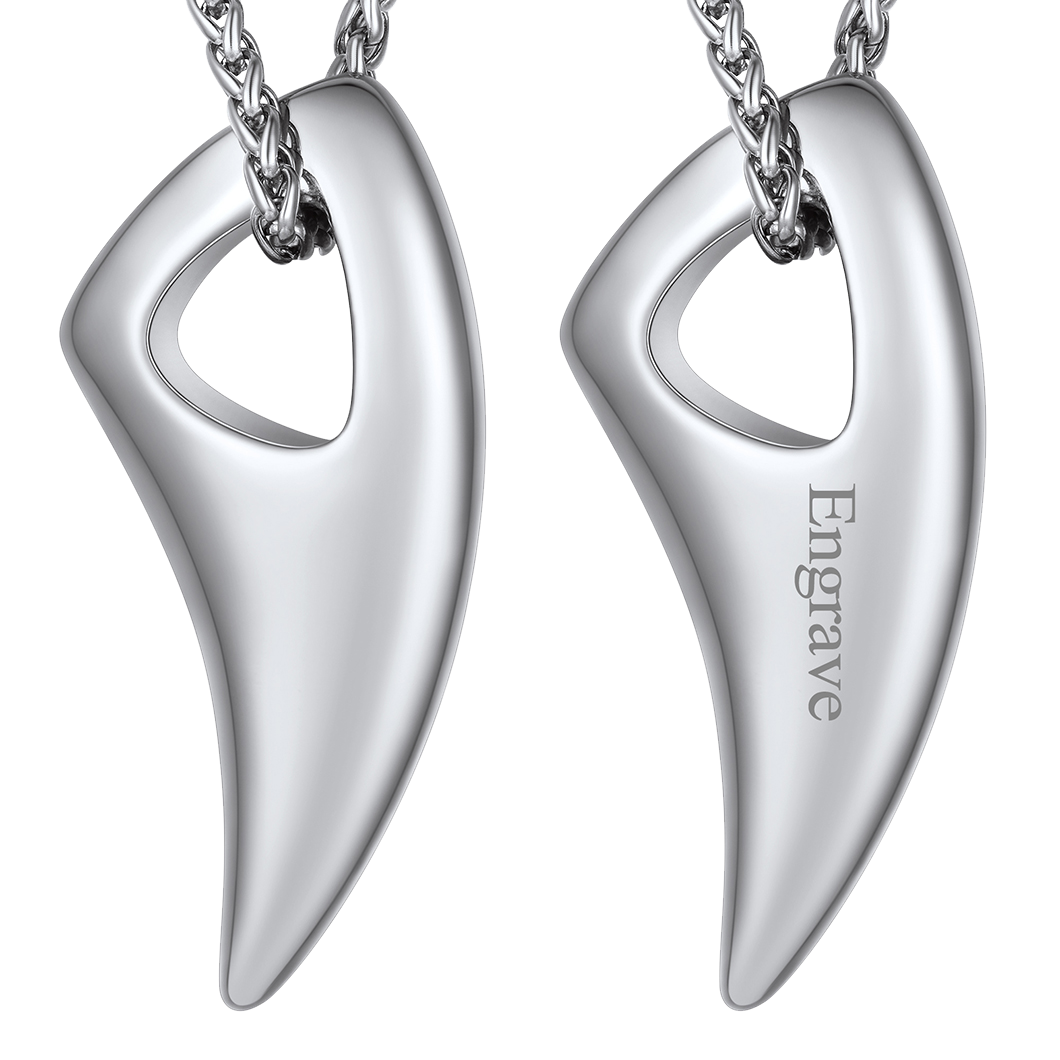Norse Viking Wolf Tooth Spear Pendant Necklace for