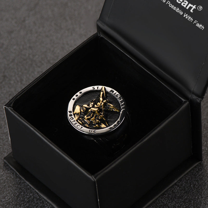 Flash Archangel Saint Michael Protect Us Ring for