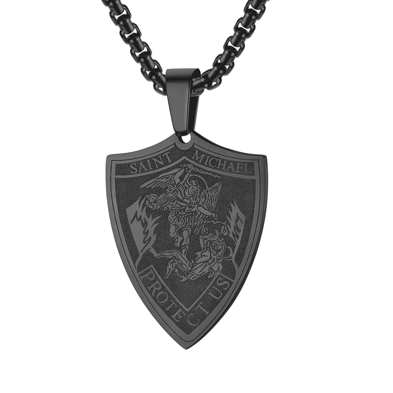 Saint Michael Necklace Archangel Shield Pendant for