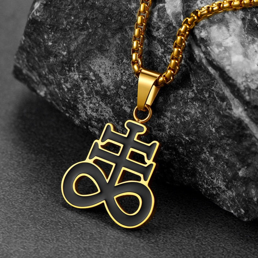 Satanic Leviathan Cross Necklace for