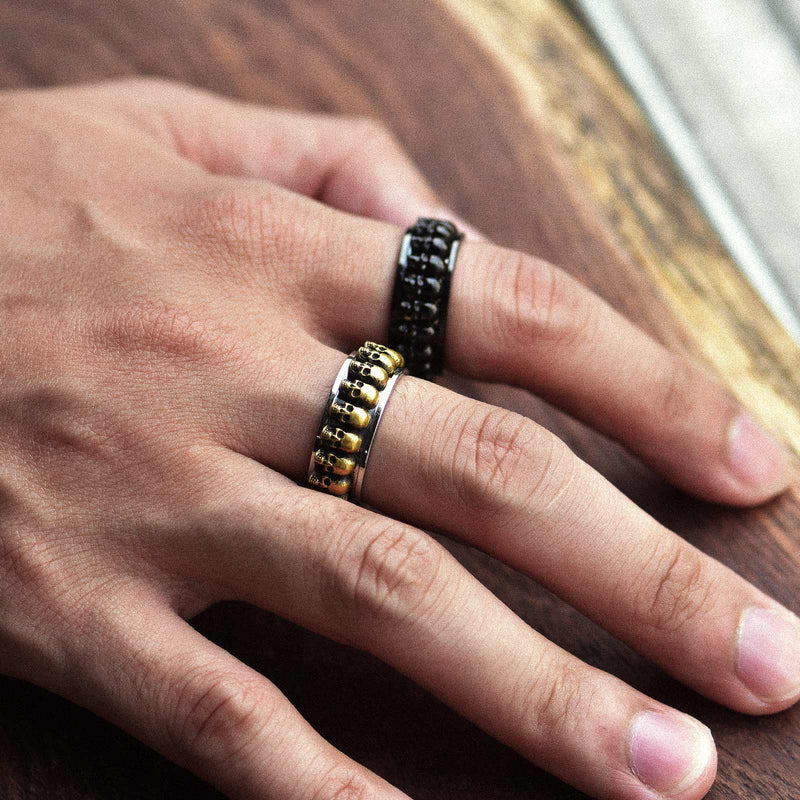 Gothic Skull Ring Anxiety Fidget Ring for