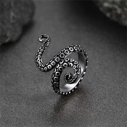 Punk Octopus Tentacle Ring for in Stainless Steel