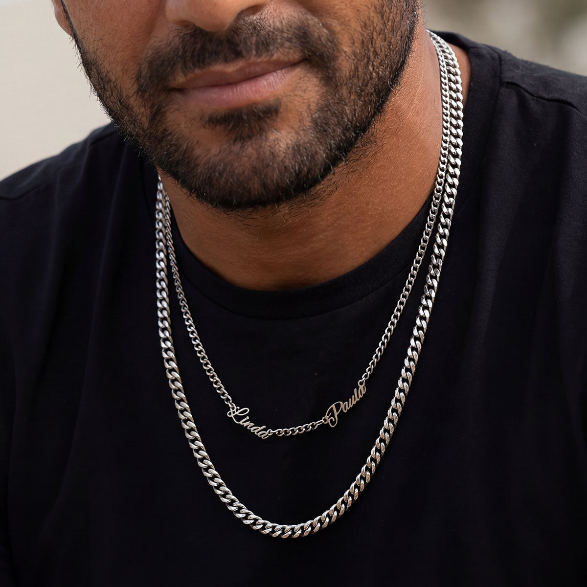 Customized Name Necklace With Cuban Link Chain for