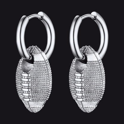 American Football Dangle Hoop Earrings for