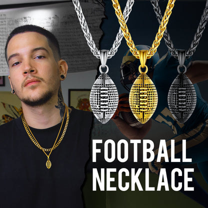 3d American Football Pendant Necklace for