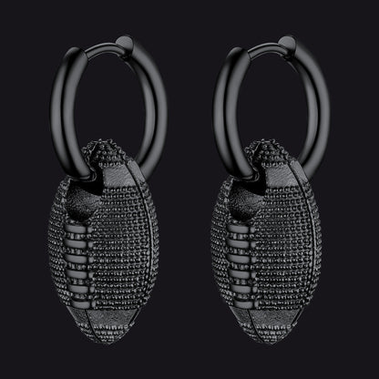 American Football Dangle Hoop Earrings for