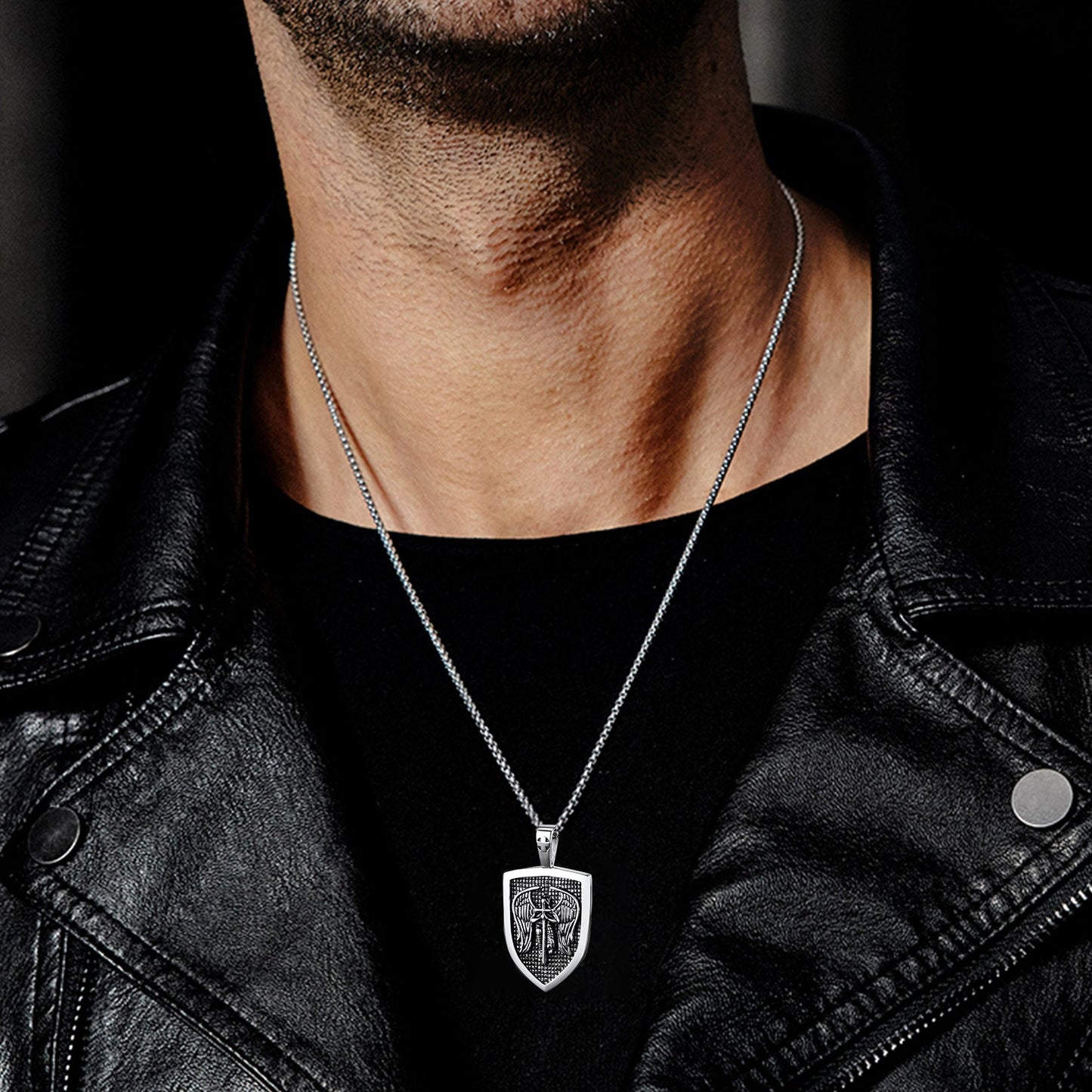 Shield Archangel St. Michael Protection Necklace for