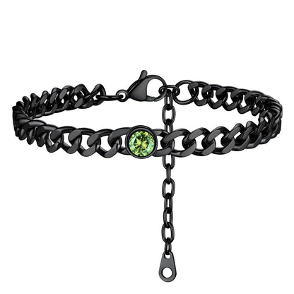 Personalized Birthstone Cuban Link Anklet for