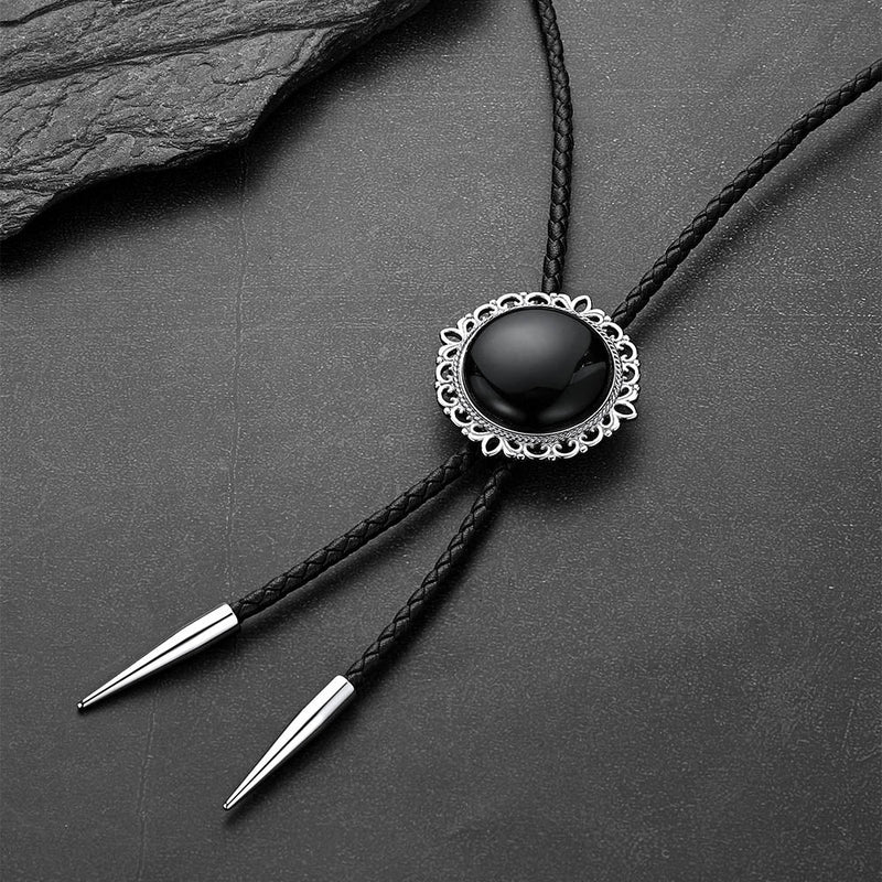Western Wedding Black Onyx Bolo Ties for