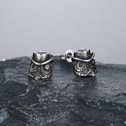 Gothic Plague Doctor Steampunk Stud Earrings
