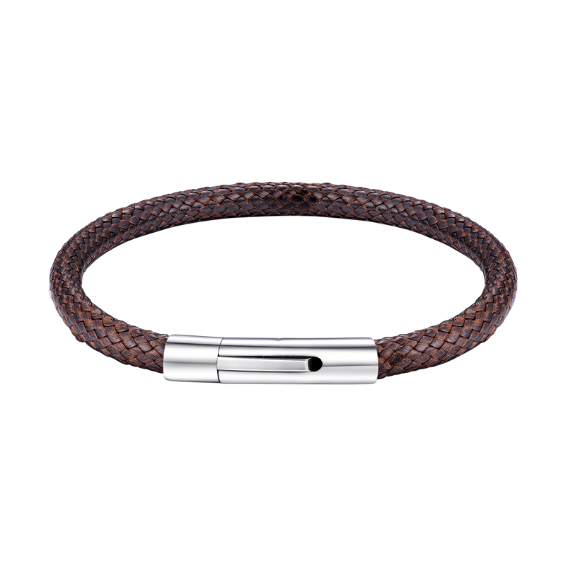 Clasp Braided Genuine Leather Bracelet Birthday Gift for