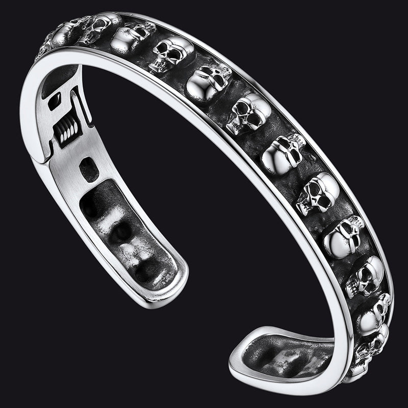 Skull Cuff Bracelet Gothic Punk Bangles for