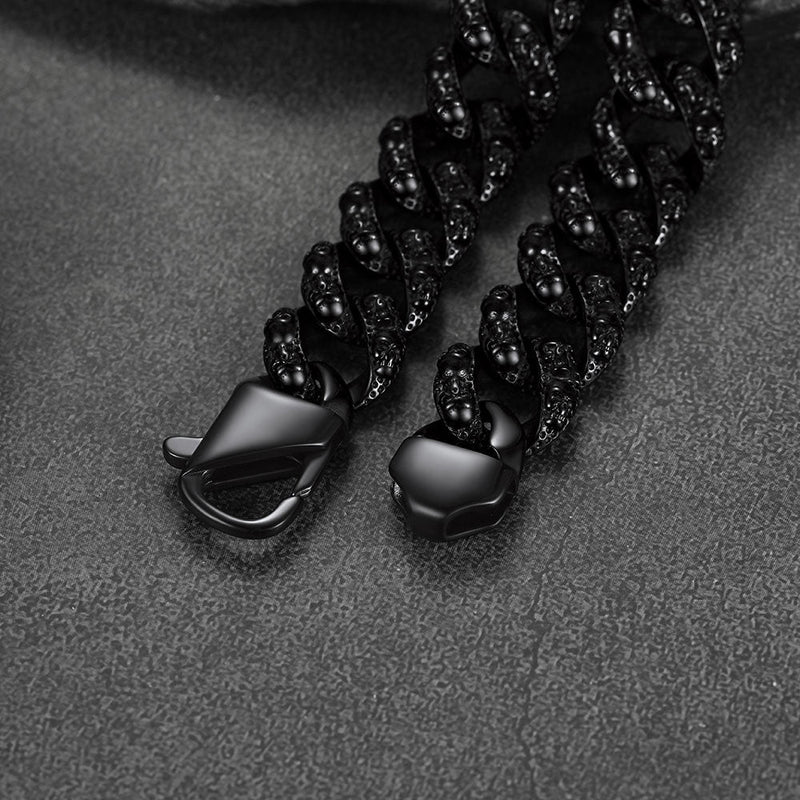 Chunky Heavy Skull Cuban Link Chain Bracelet for , 16mm Width