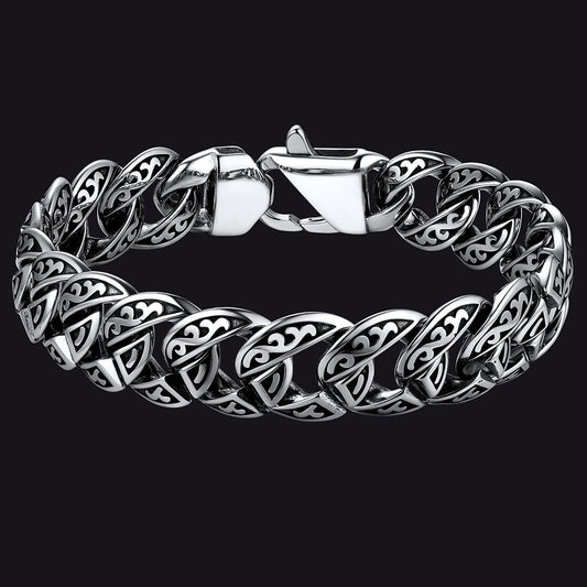 Stainless Steel Celtic Chunky Cuban Link Chain Bracelet for