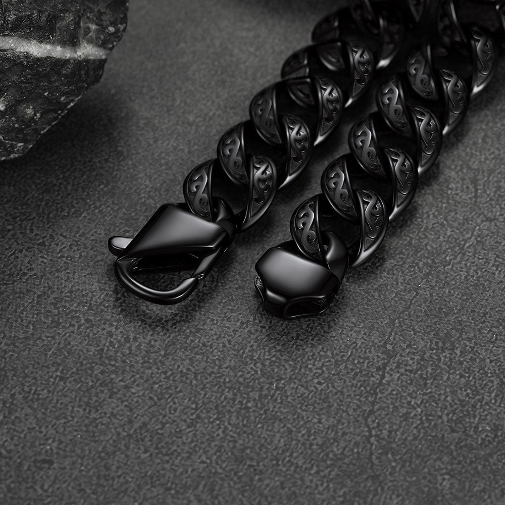Stainless Steel Celtic Chunky Cuban Link Chain Bracelet for