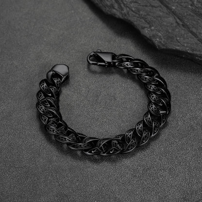 Stainless Steel Celtic Chunky Cuban Link Chain Bracelet for