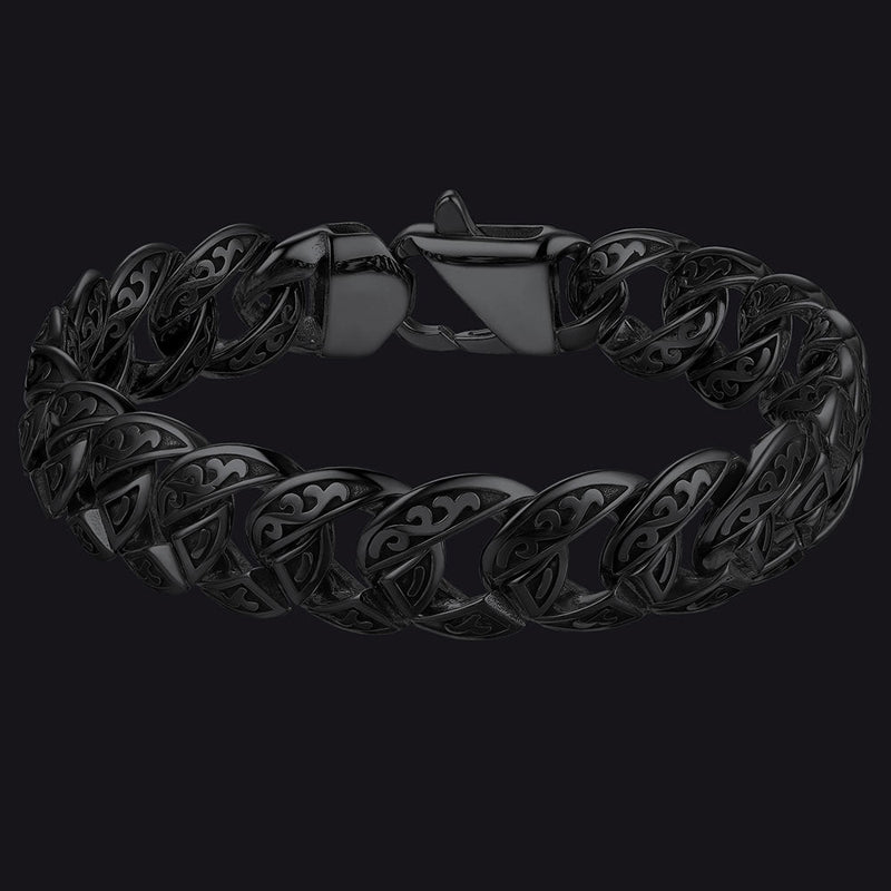 Stainless Steel Celtic Chunky Cuban Link Chain Bracelet for