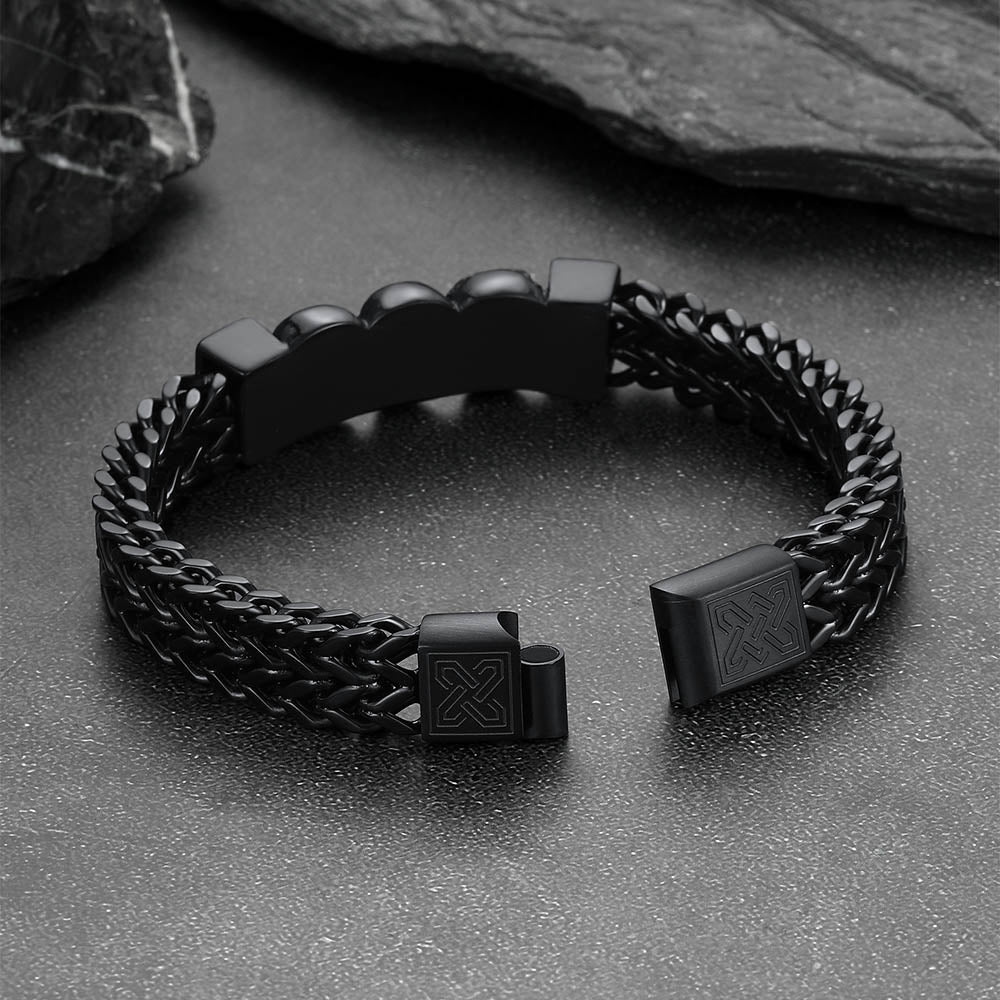 Halloween Gothic Skull Chain Bracelet for With Celtic Knot in Stainless Steel
