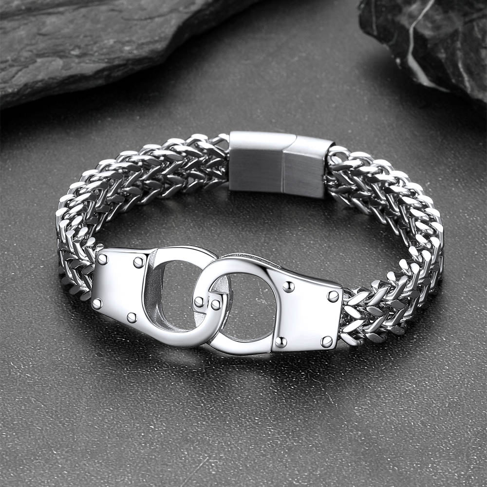 Handcuffs Chain Bracelet for With Celtic Knot in Stainless Steel