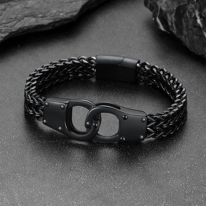 Handcuffs Chain Bracelet for With Celtic Knot in Stainless Steel