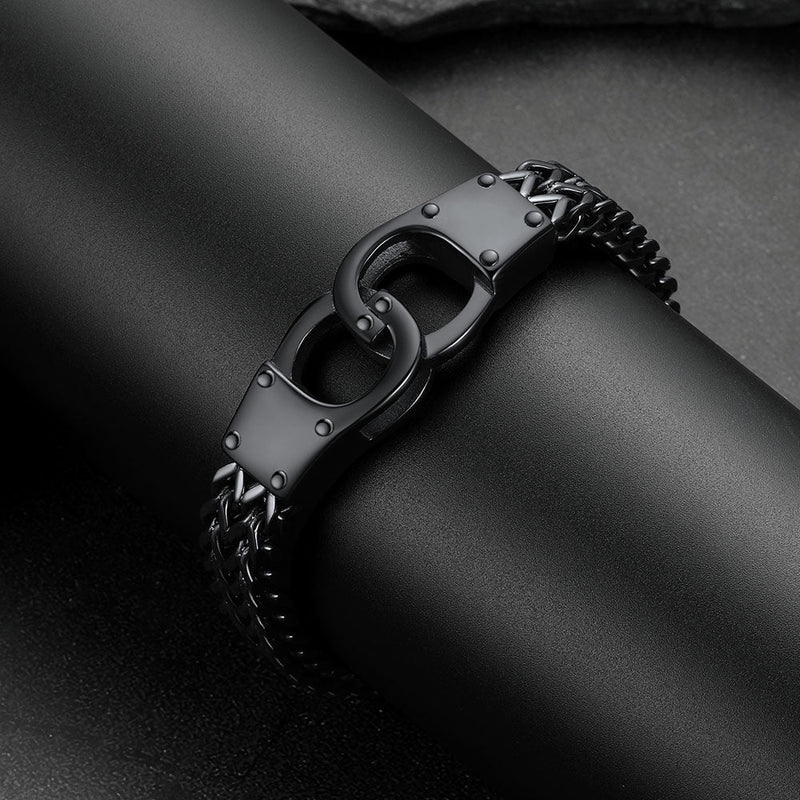 Handcuffs Chain Bracelet for With Celtic Knot in Stainless Steel