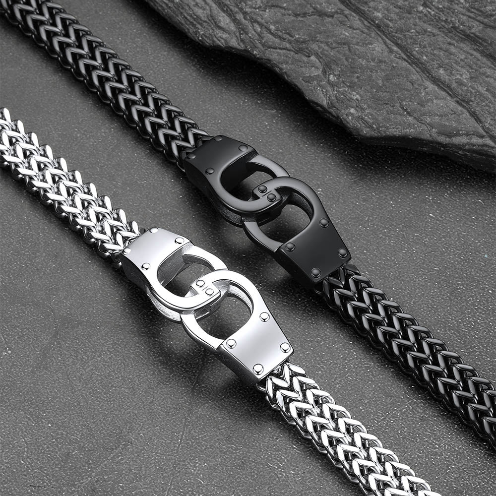 Handcuffs Chain Bracelet for With Celtic Knot in Stainless Steel