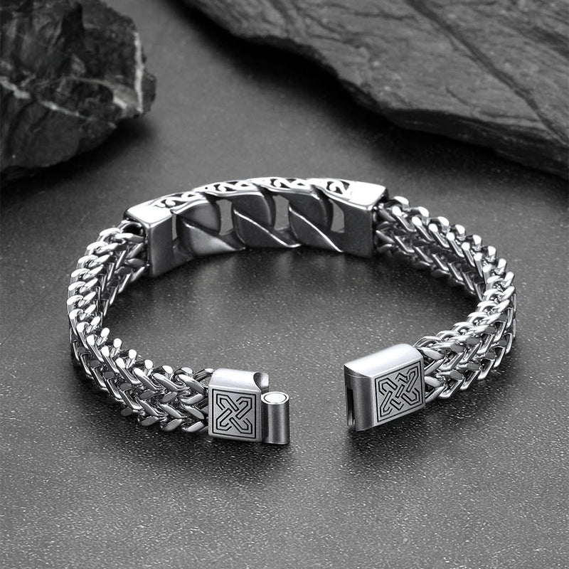 Heavy Celtic Knot Cuban Link Bracelet for in Stainless Steel