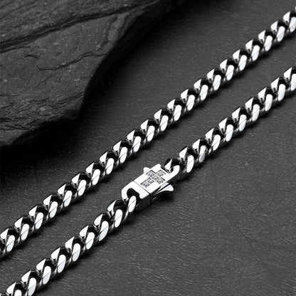 Miami Cuban Link Chain Necklace With Cross for
