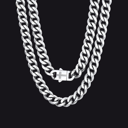 Miami Cuban Link Chain Necklace With Cross for